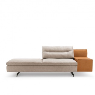 GRAN TORINO Chaiselongue mit Box, Kernleder